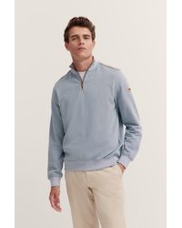 Bugatti - Herren Sweatshirt Troyer Met Opstaande Kraag & Ritssluiting - Lyst