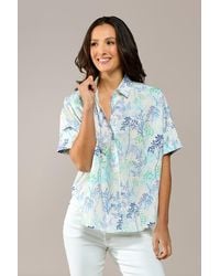 Mart Visser - Caroline Tensen Leeds Oversized Print Blouse Wit / Navy - Lyst
