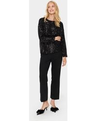 Saint Tropez - Blouse Met Lange Mouwen Regular Fit Black - Lyst