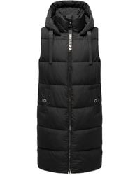 Navahoo - Damen Steppweste Schnuffelchen – Lang & Stylisch Mit Kapuze - Lyst