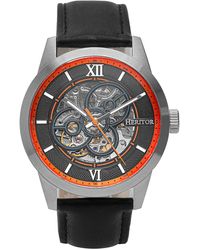 Heritor - Jonas Leather-Band Skeleton Watch - Lyst