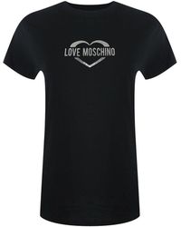 Moschino - Love Shiny Heart Logo T-Shirt Cotton - Lyst