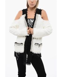Balmain - Tweed Colbert Met Schoudervulling En Contrasterende Zomen In Zwart En Wit - Lyst