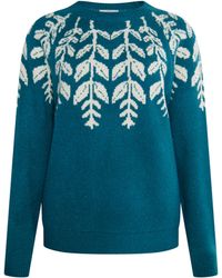 Usha - Strickpullover Damen Petrol Mehrfarbig - Lyst