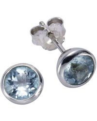 Zeeme - Gemstones Ohrringe 925 Rhodiniert Mit 2X Blautopas (Beh. 7,5Mm - Lyst