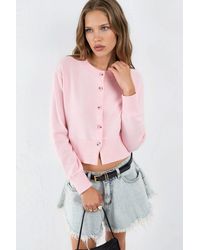 Busem - Casual Crew Neck Gebuttonde Crop Jasje - Lyst