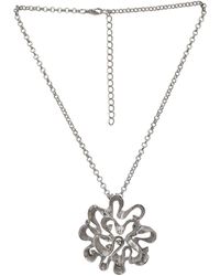 Steuer - Modeschmuck Anhänger Mit Kette Blüte Silberfarben Mit 9 Glassteinen - Lyst