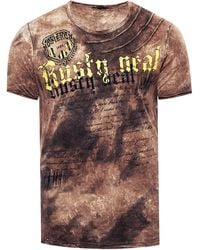 Rusty Neal - T-shirt In Kleur Met Logo-print In De Stijl Van Tie Dye Batik - Lyst