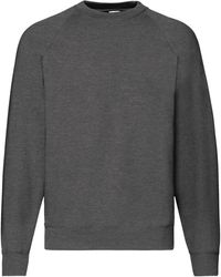 Fruit Of The Loom - Klassiek 80/20 Raglan Sweatshirt (donkere Heide Grijs) - Lyst