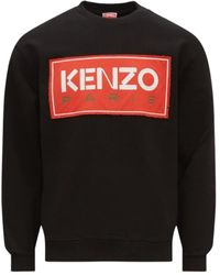 KENZO - Paris Block Logo Sweatshirt Cotton - Lyst