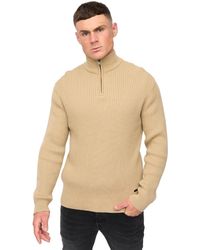 Crosshatch - Havaline Knitted Quarter Zip Pullover Cotton - Lyst