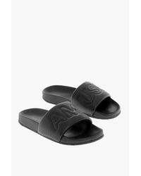 Ambush - Einfarbige Leder-Slides - Lyst