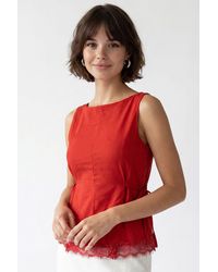 MixRay - Sleeveless Poplin Tie-Front Blouse - Lyst