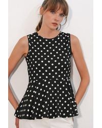 Bigdart - Polka Dot Sleeveless Crepe Blouse - Lyst