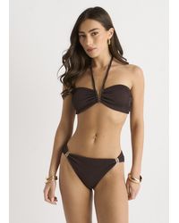 Gini London - Textured V Bar Halter Neck Bikini Top - Lyst