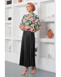 Moda Mihram - Gemusterte Elastikbluse - Lyst
