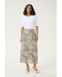 Kaffe - Rok A-shape Grey Texture Check Grey - Lyst