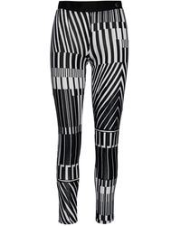 Conquista - Zijdeachtige Zwart-witte Broek Met Print - Lyst