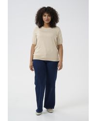 Kaffe - Strickpullover Regular Fit Cream - Lyst