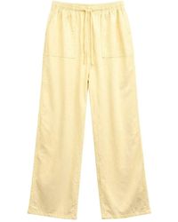 MixRay - Mid Waist Straight Leg Cotton Pants With Tie Closure - Lyst