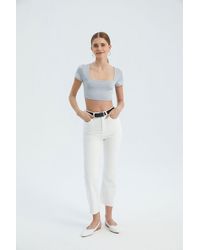 Hiccup - Square Neck Basic Crop Top - Lyst