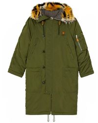 KENZO - Gewatteerde Parka Donker Kaki Groene Jas - Lyst