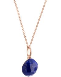 Jamelli - Halskette Silber 925 Rosé-Vergoldet 42+3Cm Lang Mit Echtem Lapis - Lyst