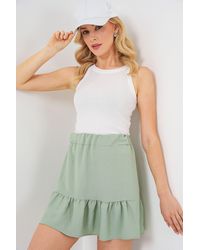Bigdart - Textured Mini Skirt With Lining - Lyst