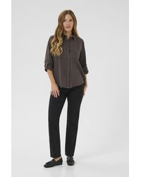 Kaffe - Overhemd Met Lang Mouwen Regular Fit Black Oyster - Lyst