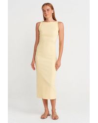 Dilvin - Sleeveless Midi Bodycon Dress With Slit - Lyst
