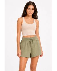 MixRay - High-Waist Textured Wide-Leg Shorts - Lyst
