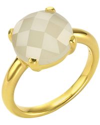 Jamelli - Ring 925 Silber Vergoldet Mit Mondstein - Lyst