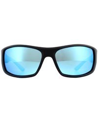 Polaroid - Sport Sport Mat Black Blue Mirror Polariseerde Zonnebril - Lyst