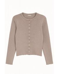 MixRay - Buttoned Slim Fit Ribbed Knit Cardigan - Lyst