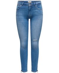 ONLY - Skinny Jeans Met 5 Zakken Voor (Blauwe Denim) - Lyst