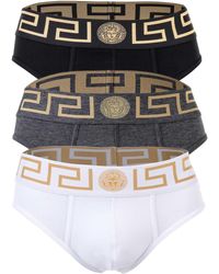 Versace - Onderbroeken Tri-Pack Jersey Topeka Bi-Stretch Katoen Organisch Nieuw Logo Boxershort - Lyst