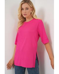 Bigdart - Textured Crew Neck Short Sleeve T-Shirt - Lyst