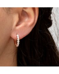 dKeniz - Ohrringe Silber 925 Rosé-Vergoldet Mit Zirkonia Weiß - Lyst