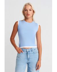 Dilvin - Sleeveless Ribbed Knit Shell Top - Lyst