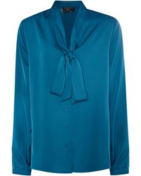 faina - Sjaal Blouse Dames Smaragdblauw - Lyst