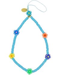 Fashionbox - Armband Mit Vinylplättchen Blau 5 Blütenelemente - Lyst