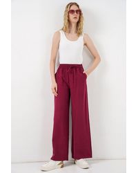Bigdart - High Waist Wide Leg Trousers With Pocket - Lyst