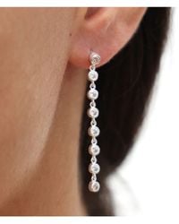 dKeniz - Ohrhänger 925/- Sterling Rhodiniert Glänzend 5Cm Zirkonia Weiß - Lyst