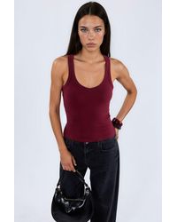 Busem - V-Hals Geribbelde Tanktop - Lyst