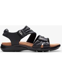 Clarks - Kitly Ave Schwarze Leder-Sandalen - Lyst