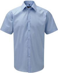 Russell - Collection Herringbone Short-Sleeved Shirt (Light) - Lyst