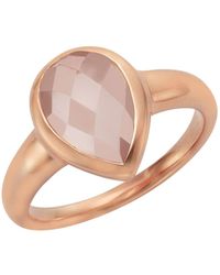 Jamelli - Ring Silber 925 Rosé-Vergoldet Mit Echtem Rosenquarz - Lyst