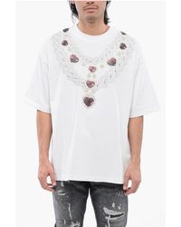 John Richmond - Oversize-T-Shirt Mit Halsketten-Print - Lyst