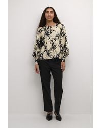 Kaffe - Blouse Met Lange Mouwen Regular Fit/Sand Graphic Cloud Multi - Lyst