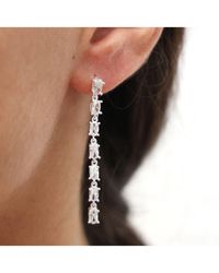 dKeniz - Ohrhänger 925/- Sterling Rhodiniert Glänzend 5Cm Zirkonia Weiß - Lyst